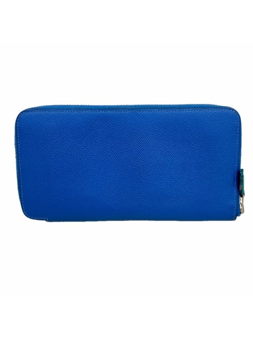 Hermes Wallet Azap Long Silk'in Veau Epsom Blue Zanzibar Silver